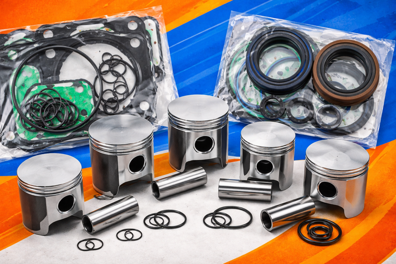 Varastoon saapunut uusia Rotax moottorikelkan m&auml;nti&auml; ja tiivistesarjoja